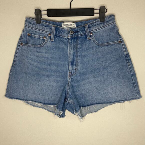 Abercrombie & Fitch Curve Love The 90s Relaxed Cutoff Short High Rise Size 29/8 - Picture 1 of 5